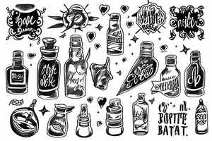message in a bottle tattoo idea