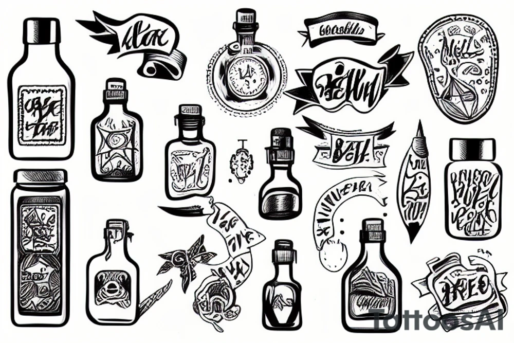 message in a bottle tattoo idea