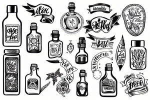 message in a bottle tattoo idea