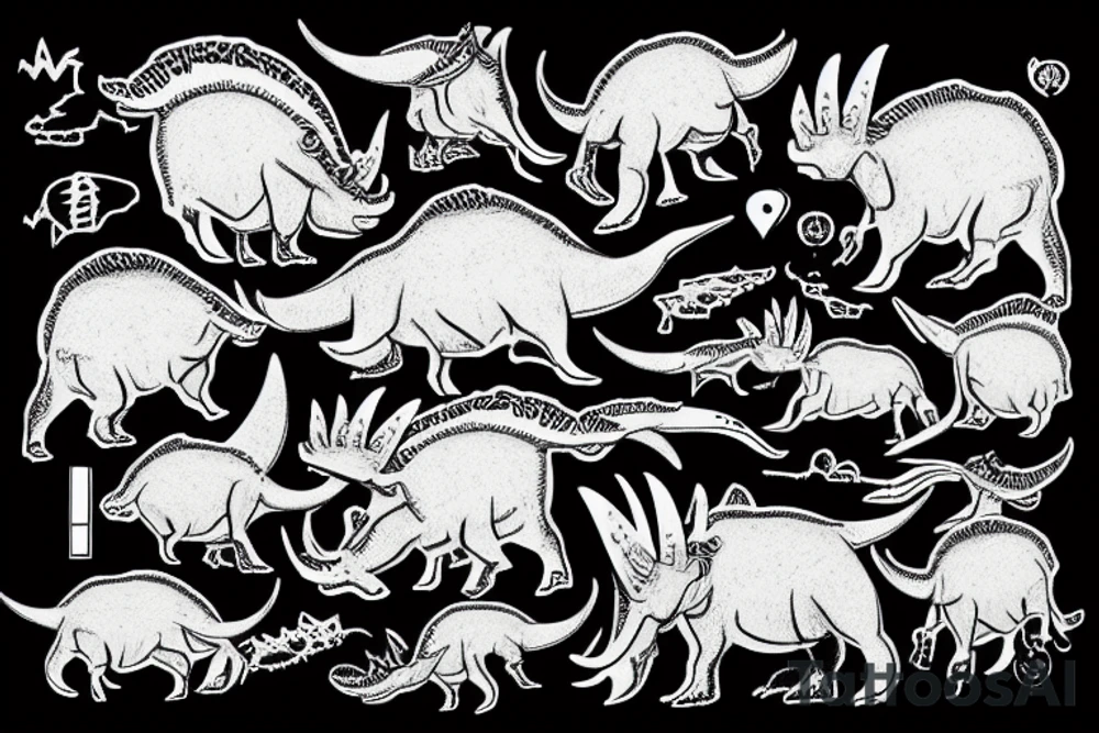 triceratops on a laptop tattoo idea