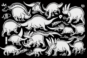 triceratops on a laptop tattoo idea