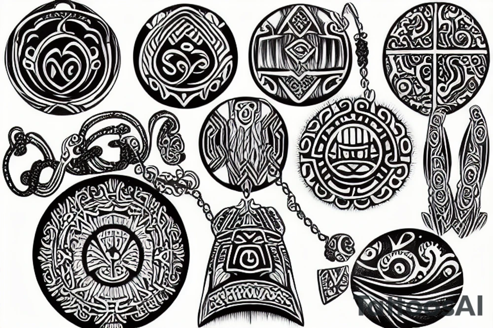 Maori designed locket tattoo idea