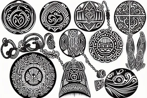 Maori designed locket tattoo idea