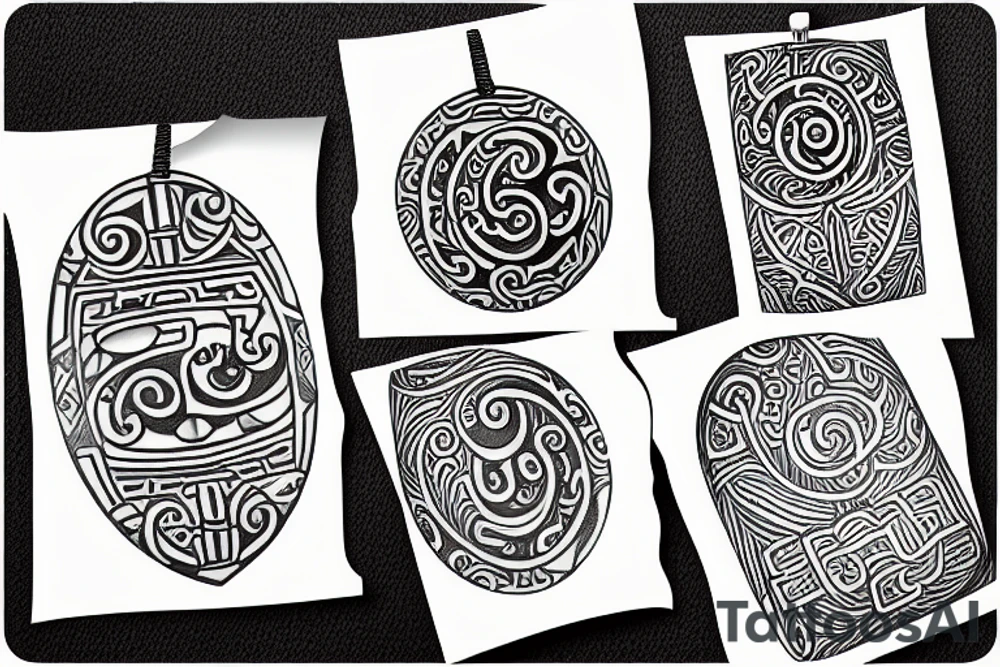 Maori designed locket tattoo idea