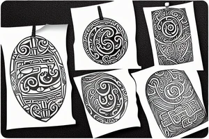 Maori designed locket tattoo idea