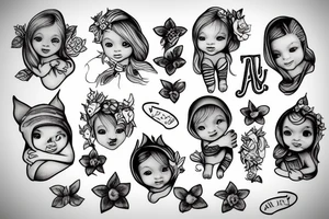 Baby Ava and brother robin tattoo idea