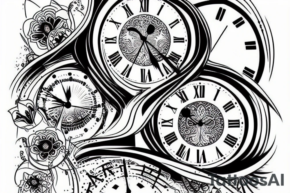 Clock with time 20:55 tattoo idea