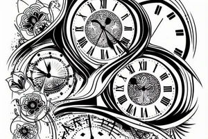 Clock with time 20:55 tattoo idea