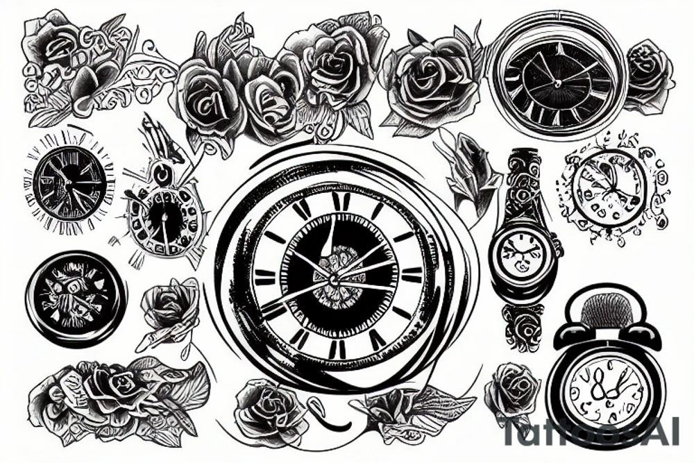 Clock with time 20:55 tattoo idea