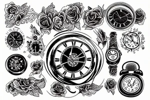 Clock with time 20:55 tattoo idea