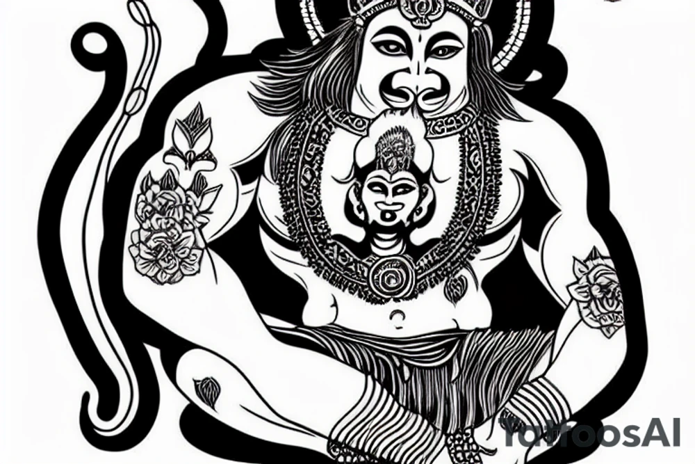 hanuman muscles aum tattoo idea