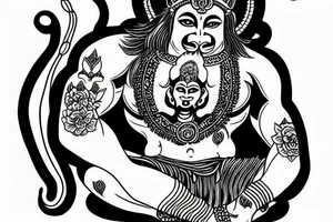 hanuman muscles aum tattoo idea
