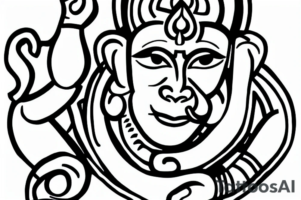 hanuman muscles om ganesh shiva swastika tattoo idea