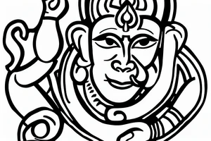 hanuman muscles om ganesh shiva swastika tattoo idea