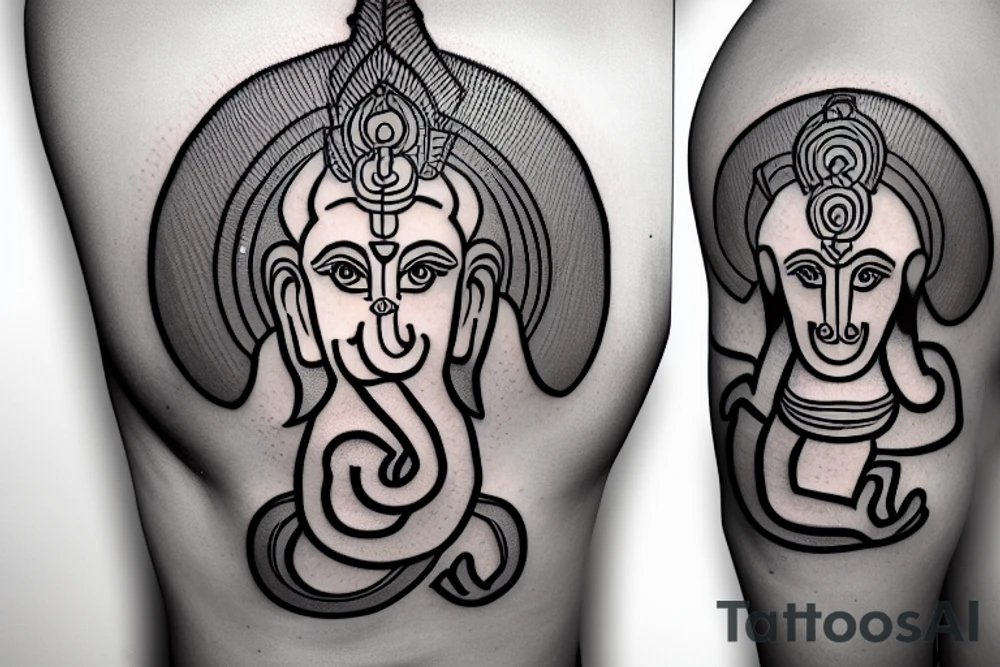 hanuman muscles om ganesh shiva swastika tattoo idea