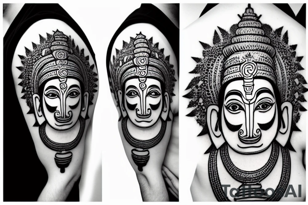hanuman muscles om ganesh shiva swastika tattoo idea
