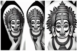 hanuman muscles om ganesh shiva swastika tattoo idea