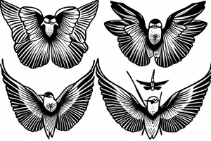 TWO FLYING SWALLOWS tattoo idea