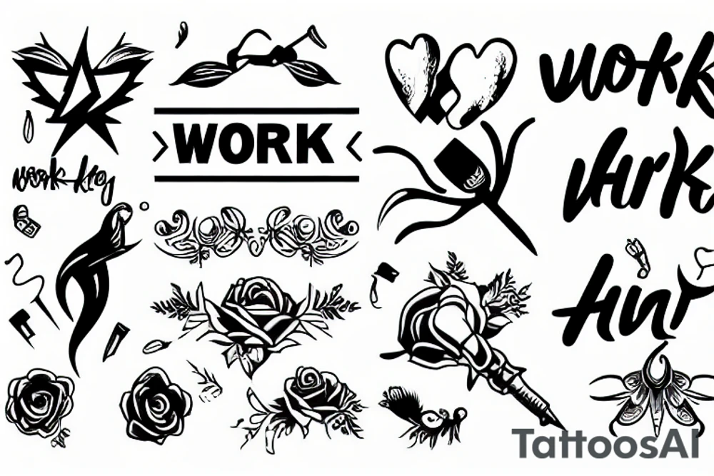 work hard tattoo idea