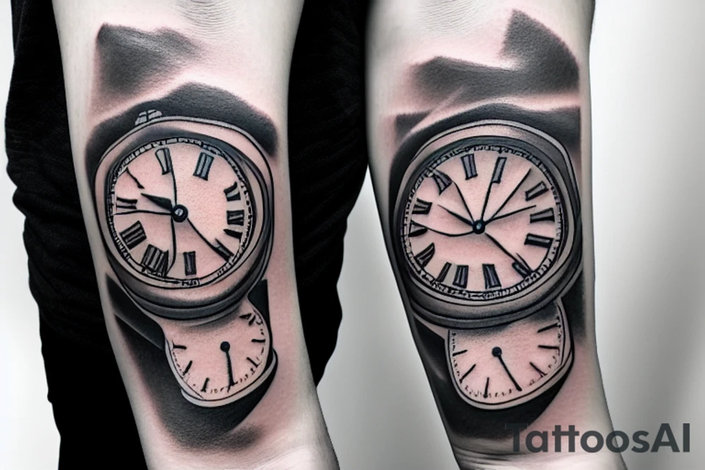 Angle holding a watch in the sky tattoo idea