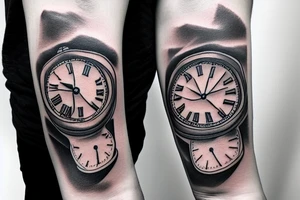 Angle holding a watch in the sky tattoo idea
