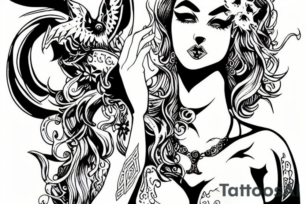 Sexy Satan woman tattoo idea
