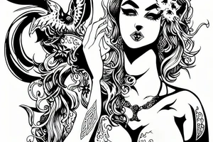 Sexy Satan woman tattoo idea