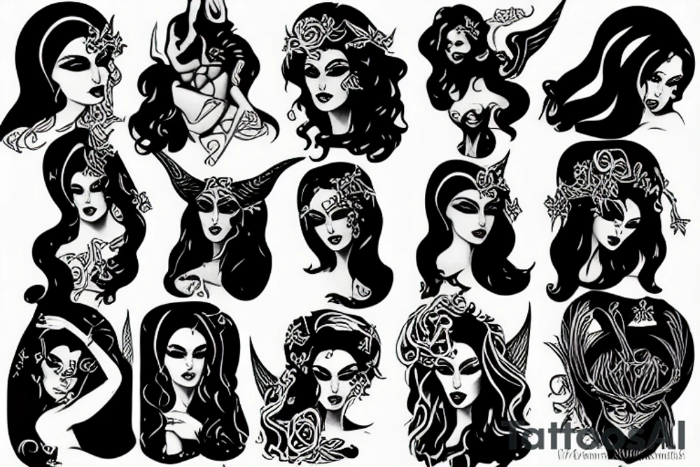 Sexy Satan woman tattoo idea