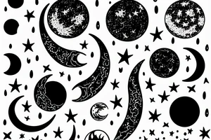 Waning Gibbous Waxing Crescent tattoo idea