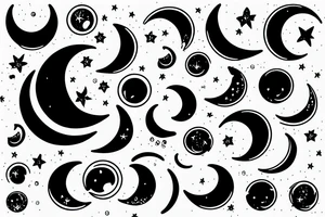 Waning Gibbous Waxing Crescent tattoo idea