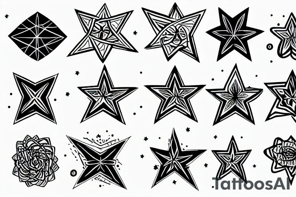 star surrounded by a python with shadow tattoo idea