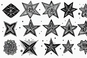 star surrounded by a python with shadow tattoo idea