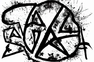 old battered peace sign with birth and death dates tattoo idea