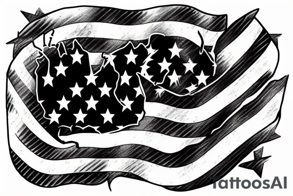 old peace sign, American flag, Vietnam war, marines tattoo idea