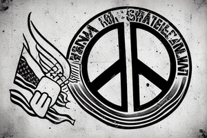 old peace sign, American flag, Vietnam war, marines tattoo idea