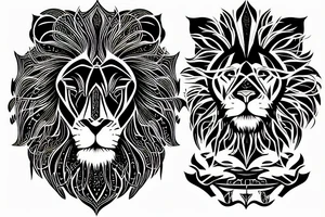Lion Cyber Futur Arab Sword tattoo idea
