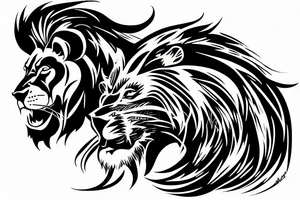 Lion Cyber Futur Arab Sword tattoo idea