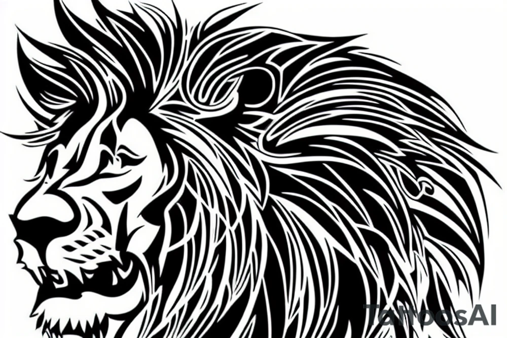 Lion Cyber Futur Arab Sword tattoo idea