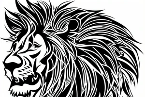 Lion Cyber Futur Arab Sword tattoo idea
