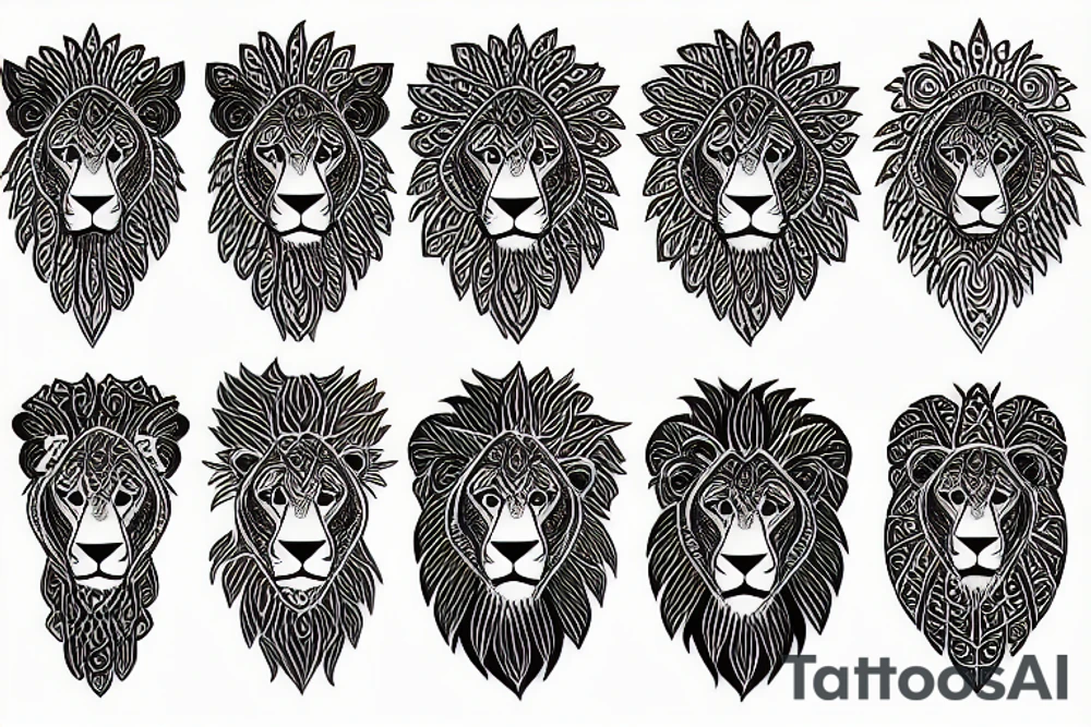 Mandala lion tattoo idea