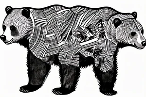 Grizzly bear with a Kenya Flag tattoo idea