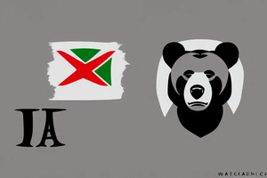 Grizzly bear with a Kenya Flag tattoo idea