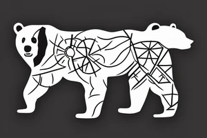 Outline of Bear with outline of the country Kenya tattoo idea