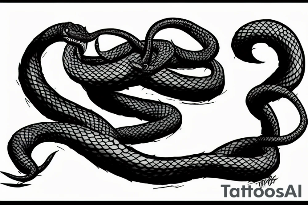 bush viper on a attack pose tattoo idea
