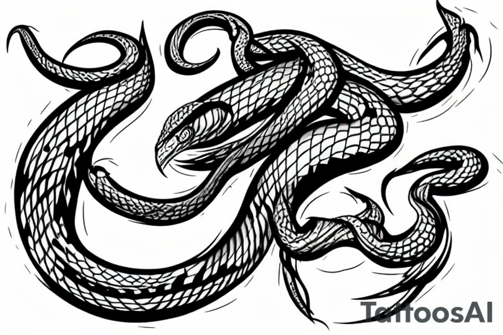 bush viper on a attack pose tattoo idea