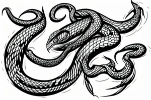 bush viper on a attack pose tattoo idea