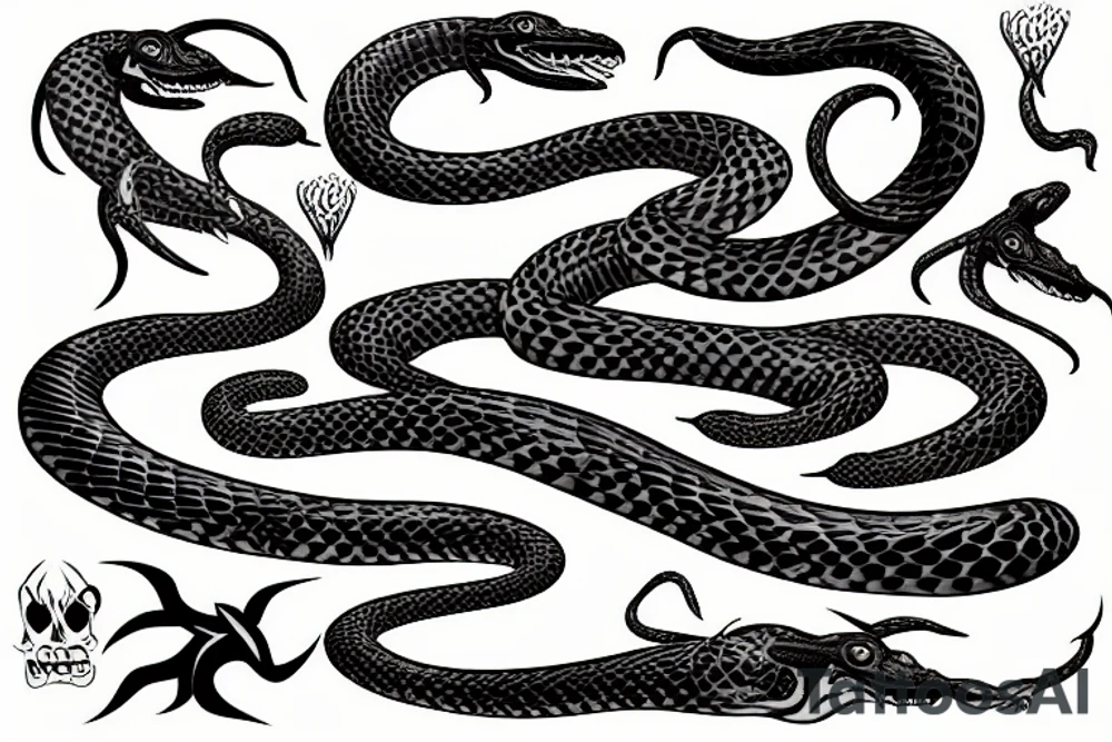 bush viper on an attack pose tattoo idea