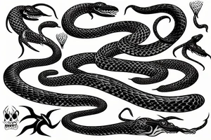 bush viper on an attack pose tattoo idea