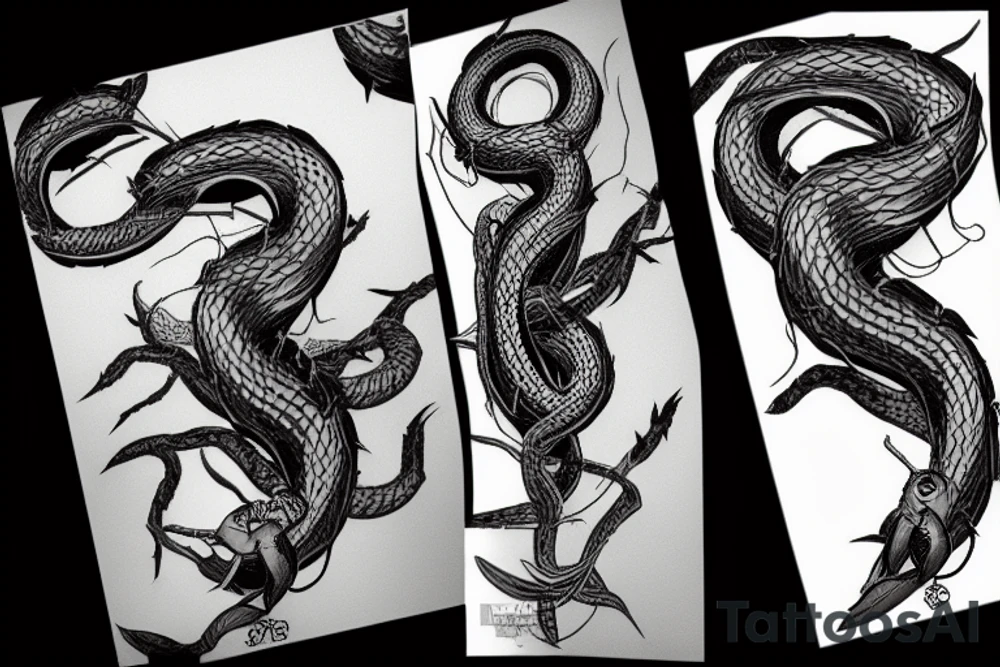 bush viper on an attack pose tattoo idea