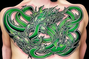 green color bush viper tattoo idea